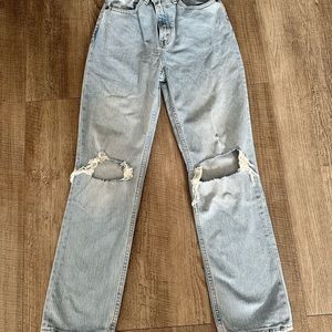 Abercrombie & Fitch Curve Love Ultra High Rise distressed jeans